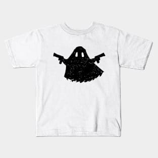 Ghost with a gun (black version) Kids T-Shirt